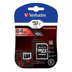VERBATIM MICRO SDHC -64GB- CLASS 10+ADAT.