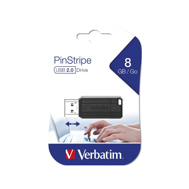 VERBATIM MEMORY USB - 8GB - PIN STRIPE