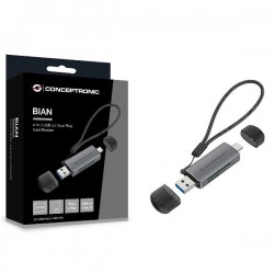 CONCEPTRONIC 2-IN-1 USB 3.0 DUAL PLUG CARD READ.