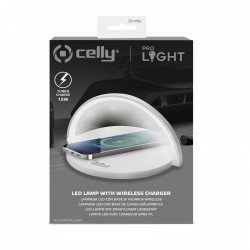 CELLY WIRELESS CHARGER LAMP CIRCLE 15W WH