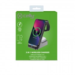 CELLY WIRELESS CHARGER STAND 3IN1 BLACK