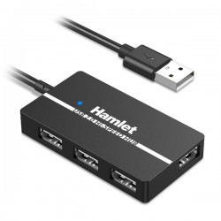 HAMLET HUB USB2.0 SLIM 4PORTE AUTOALIMENT.