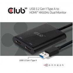 CLUB3D USB-A 3.1 TO HDMI 2.0 DUAL MONITOR
